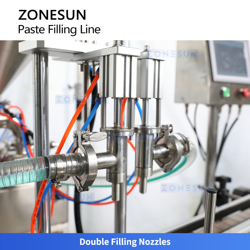 ZONESUN ZS-FAL180C8 Desktop Paste 2 Nozzles Filling Capping and Labeling Machine