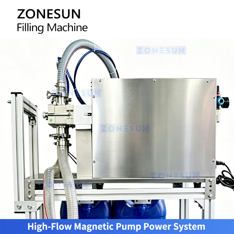 High Precision 1-20L Filling: ZONESUN ZS-TSM07 Servo Liquid Filler for Oil, Detergent & Chemicals