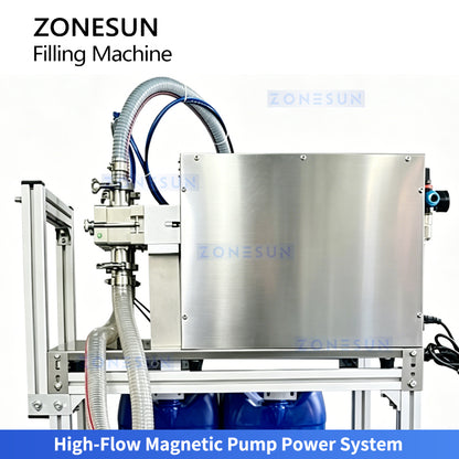 High Precision 1-20L Filling: ZONESUN ZS-TSM07 Servo Liquid Filler for Oil, Detergent & Chemicals
