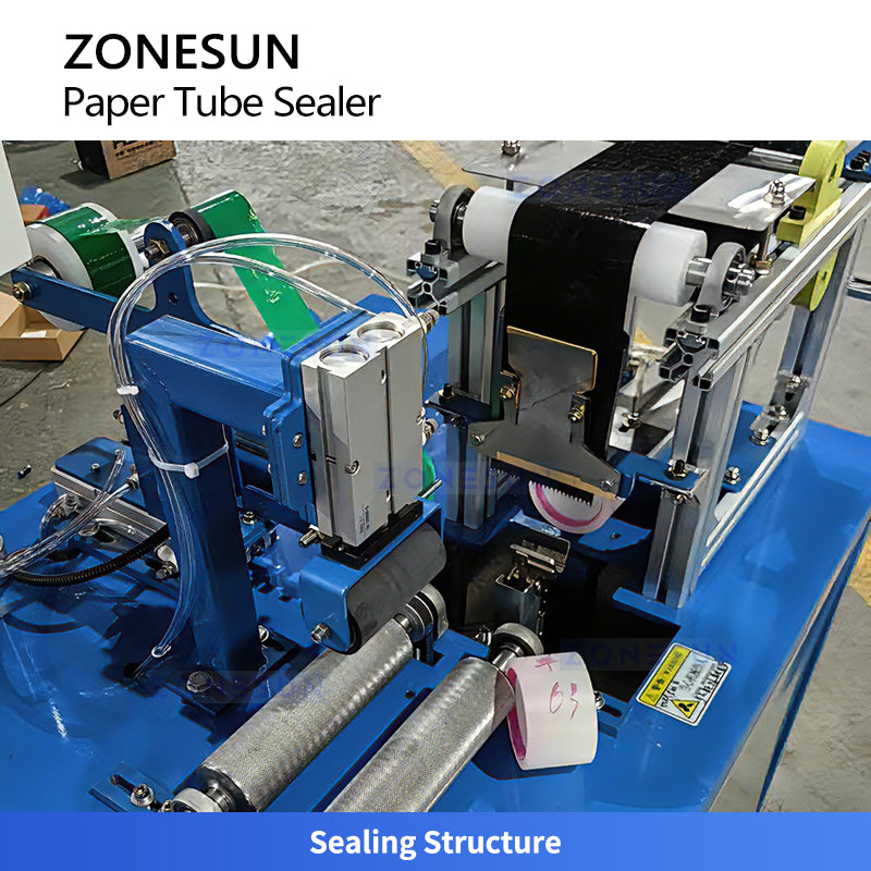 ZONESUN ZS-ZGJB20 Automatic Paper Tube Top Film and Tape Sealing Machine for Packaging Lines