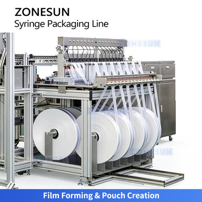 ZONESUN ZS-HYS60 Automatic Syringe Feeding and Pouch Packaging Line for Medical Use