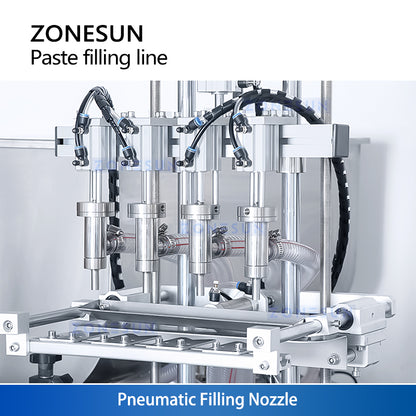 ZONESUN ZS-FAL180D8 Desktop Bottle Filling Capping Labeling Machine For Paste