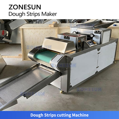 ZONESUN ZS-DSPL1 Fully Automatic Chin Chin & Dough Strip Production Line Mixing, Frying & Seasoning