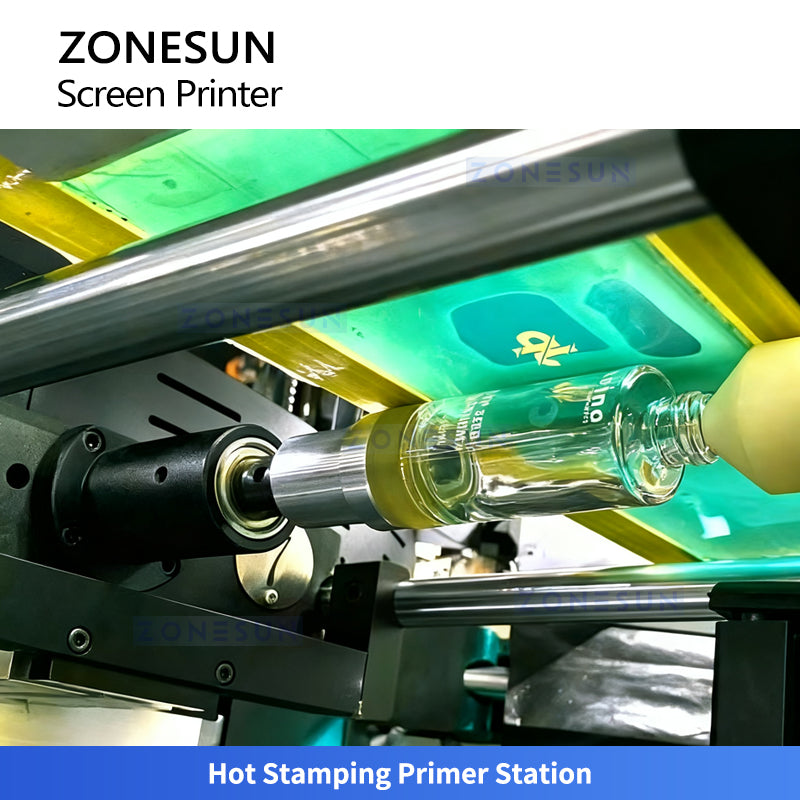 ZONESUN ZS-SWP4 Automatic Multicolor Screen Printing & Hot Stamping Machine for Bottles, Jars & Cups