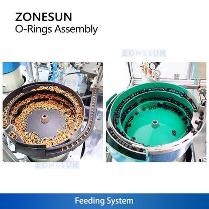 ZONESUN ZS-J0A02 Fully Automatic O-Ring Assembly Machine for valves, connectors & pumps