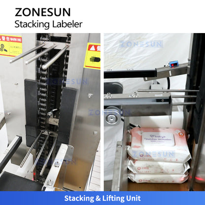 ZONESUN ZS-TB60S Dual-Side Labeling Machine for Wet Wipes, Food Pouches & Cosmetic Sachets