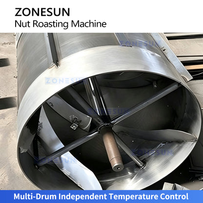 Even Heating: ZONESUN ZS-GHK4 Multi-Drum Rotary Roasting Machine for Peanuts, Almonds & Seeds