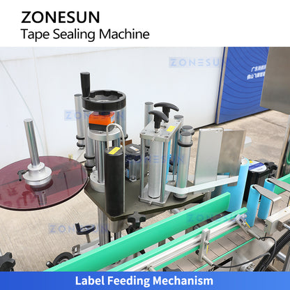 Flawless Joint Wrap: ZONESUN ZS-202F Cylinder Perfume Box Top Tape Sealing & Labeling Machine Line