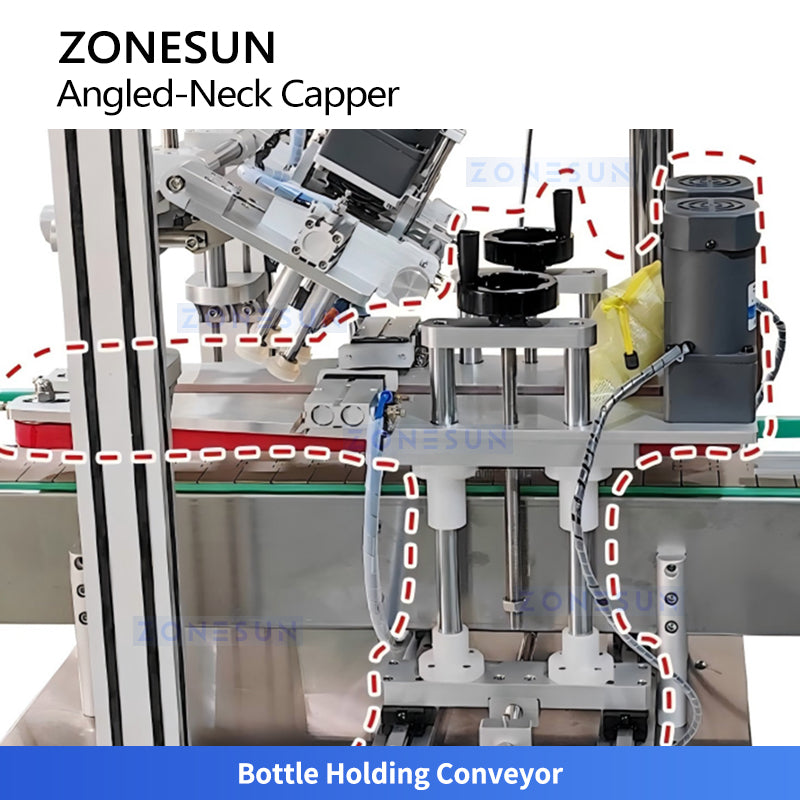 ZONESUN ZS-XG25 Automatic Angled-Neck Bottle Capping Machine for Toilet Cleaner and Shampoo
