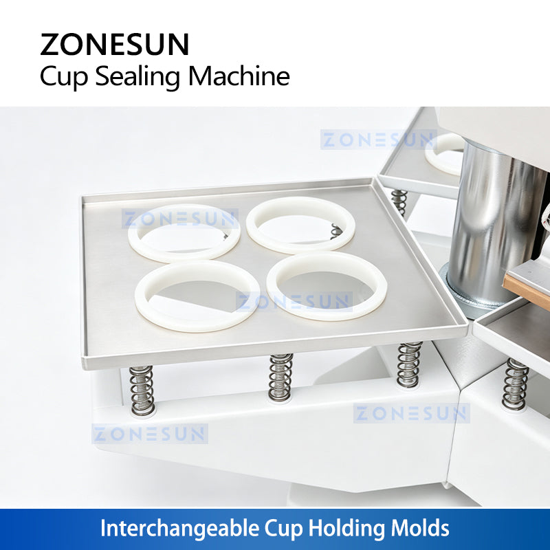 ZONESUN ZS-KCS5 Plastic Cup Heat Sealing Machine Manual Heat Sealer for Milk Tea, Coffee & Yogurt Packaging