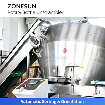 ZONESUN ZS-ULP18 Automatic Rotary PET/HDPE Plastic Bottle Unscrambler Machine