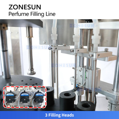 ZONESUN ZS-FALU7 Automatic Small Bottle Filling Capping Labeling Machine for Liquids