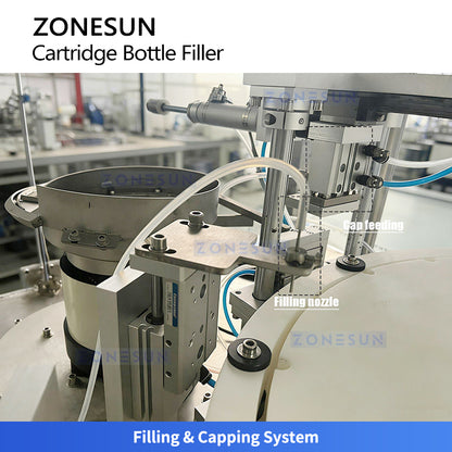 Precision Packaging: ZONESUN ZS-AFC60 Automatic Small Bottle Filling & Capping Machine for Cartridge