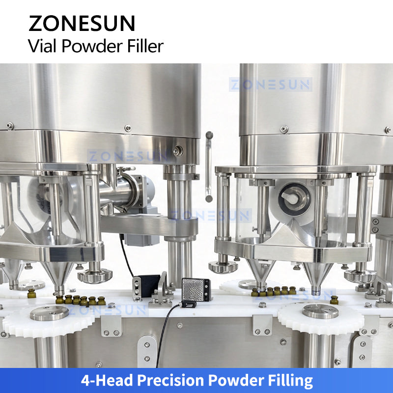 ZONESUN ZS-FAL12YF Automatic 4-Head Vial Powder Filling and 12-Head Capping Machine