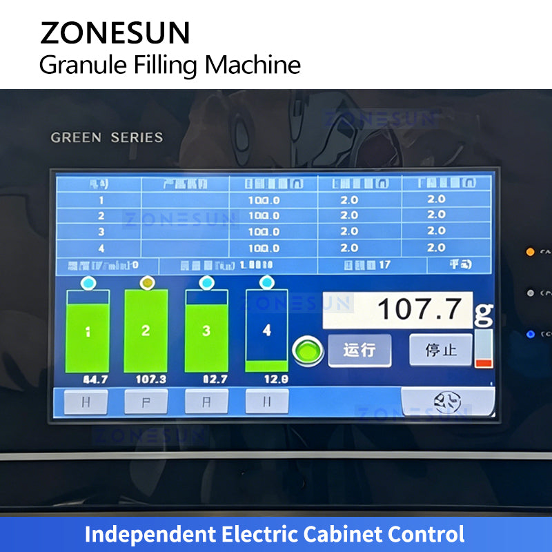 High Efficiency: ZONESUN ZS-KIS900 Automatic Volumetric Cup Grain & Nut Jar Filling Machine