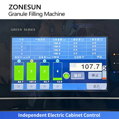 High Efficiency: ZONESUN ZS-KIS900 Automatic Volumetric Cup Grain & Nut Jar Filling Machine
