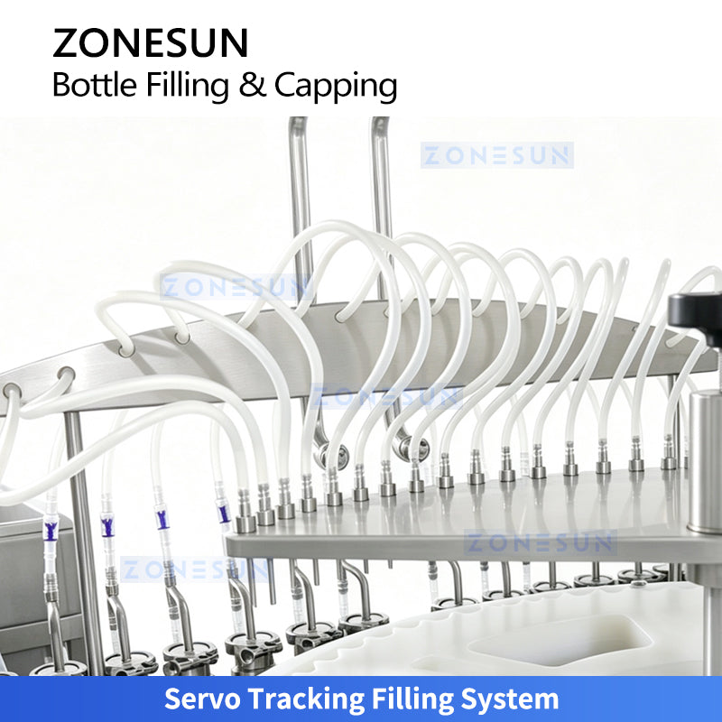 ZONESUN ZS-AFC16PB High-Speed Small Bottle Filling and Capping Machine with Dust Cover