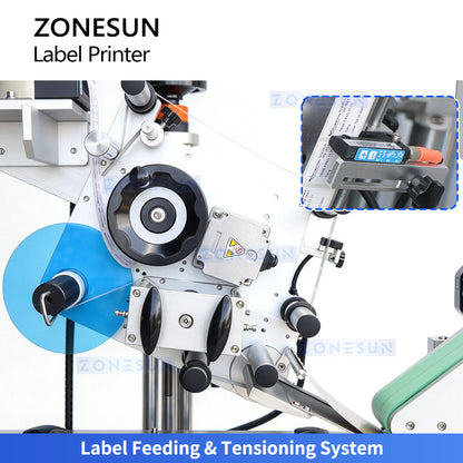 ZONESUN ZS-TB823R Automatic Vial Small Round Bottle Real-Time Print &amp; Apply Labeling Machine