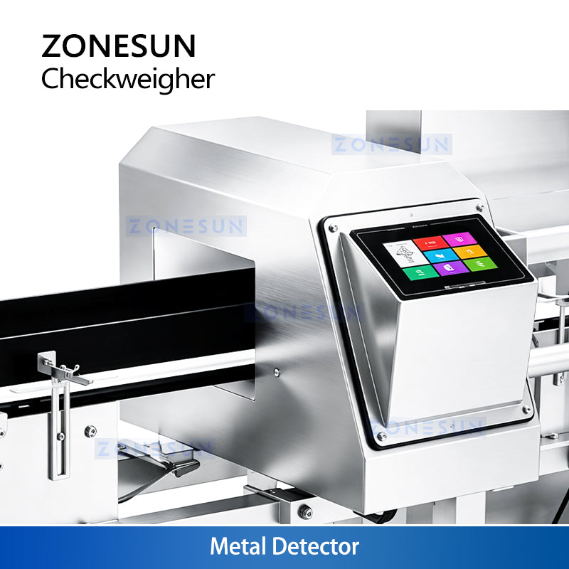 ZONESUN ZS-MD910K Automatic LCD Metal Detector Checkweigher Machine with Reject System