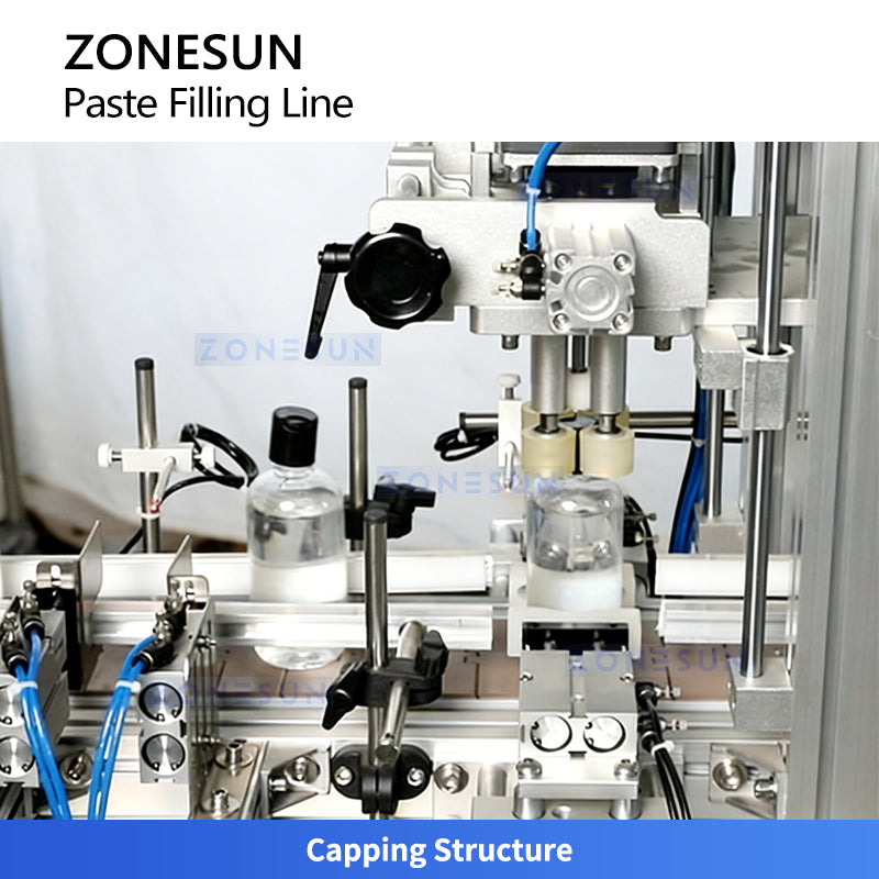 ZONESUN ZS-FAL180C8 Desktop Paste 2 Nozzles Filling Capping and Labeling Machine
