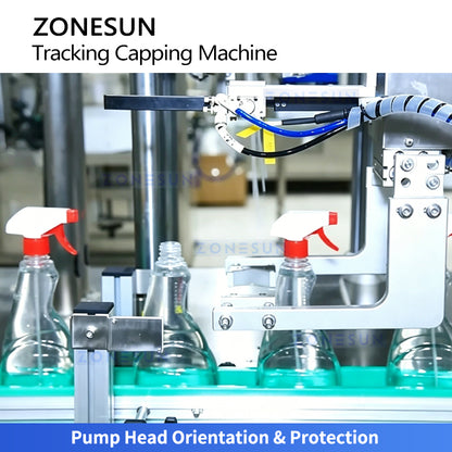 ZONESUN ZS-VTXG3 Dual-Head Tracking Pump & Spray Bottle Capping Machine Line