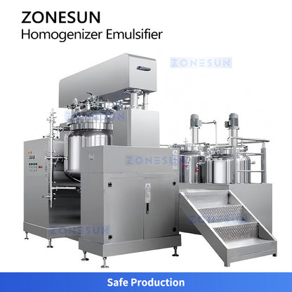 ZONESUN ZS-LTR500: Vacuum Homogenizer Emulsifying Mixer for Cosmetic Cream & Ointment Production