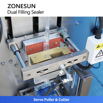 ZONESUN ZS-FS240 Servo Powder and Liquid Filling Sealing Machine for Food and Pharma Packaging
