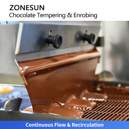 ZONESUN ZS-CG30 Automatic Chocolate Tempering and Enrobing Machine for Coating Products
