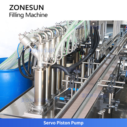 ZONESUN ZS-SV10HS Automatic 10-Head Servo Piston Filler for Viscous and Foamy Liquids