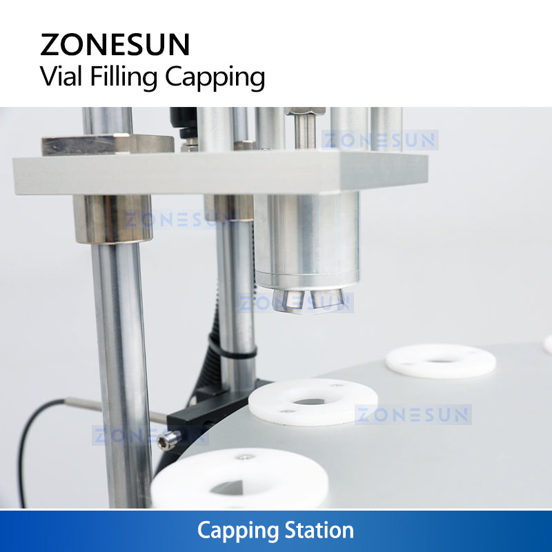 ZONESUN ZS-AFC1CB: Automatic Desktop Vial Filling & Capping Machine for Cosmetic & Pharma Use