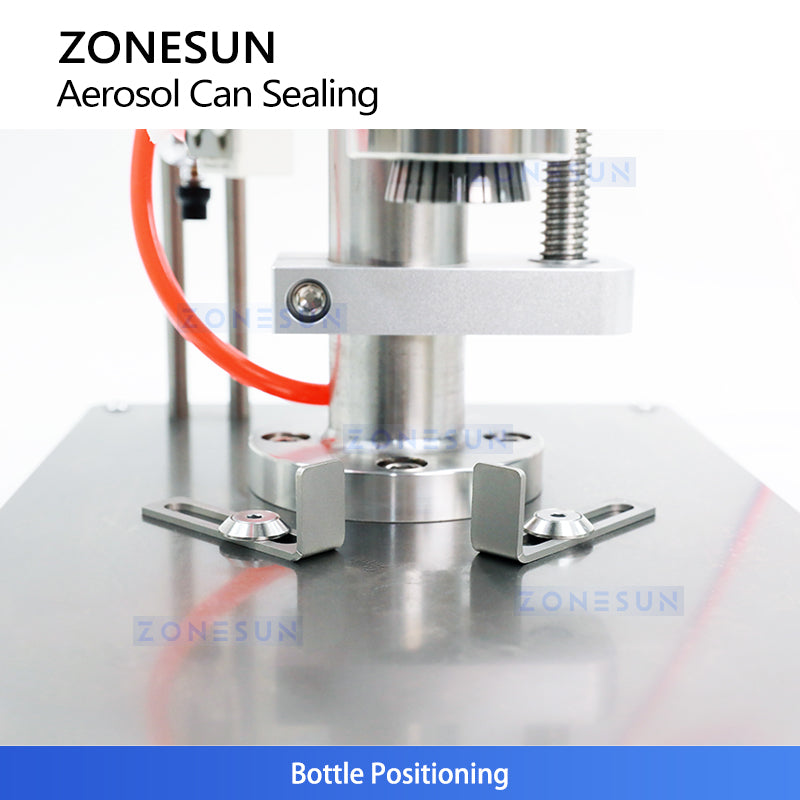 ZONESUN ZS-YG25P Pneumatic Crimping Machine for Aerosol Can Sealing on PET and Aluminum Containers with Fast and Secure External Crimping