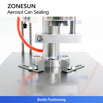 ZONESUN ZS-YG25P Pneumatic Crimping Machine for Aerosol Can Sealing on PET and Aluminum Containers with Fast and Secure External Crimping