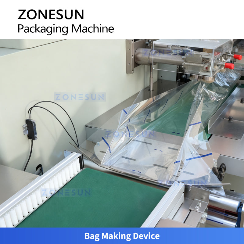 ZONESUN ZS-ZB350X2 Automatic Pillow Vacuum Packing Machine for Food, Snacks & Chemicals
