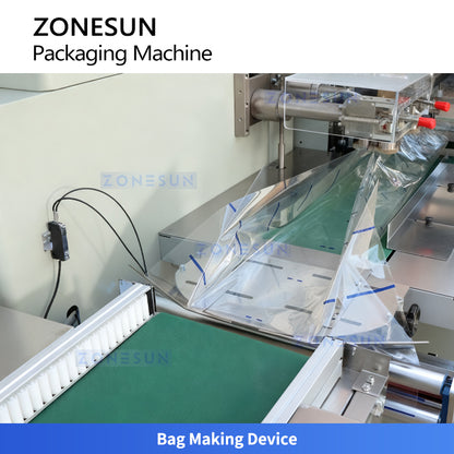 ZONESUN ZS-ZB350X2 Automatic Pillow Vacuum Packing Machine for Food, Snacks & Chemicals