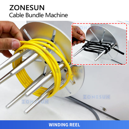 ZONESUN ZS-WTKZ2 is a fully automatic cable winding and binding machine for bundling of various wire