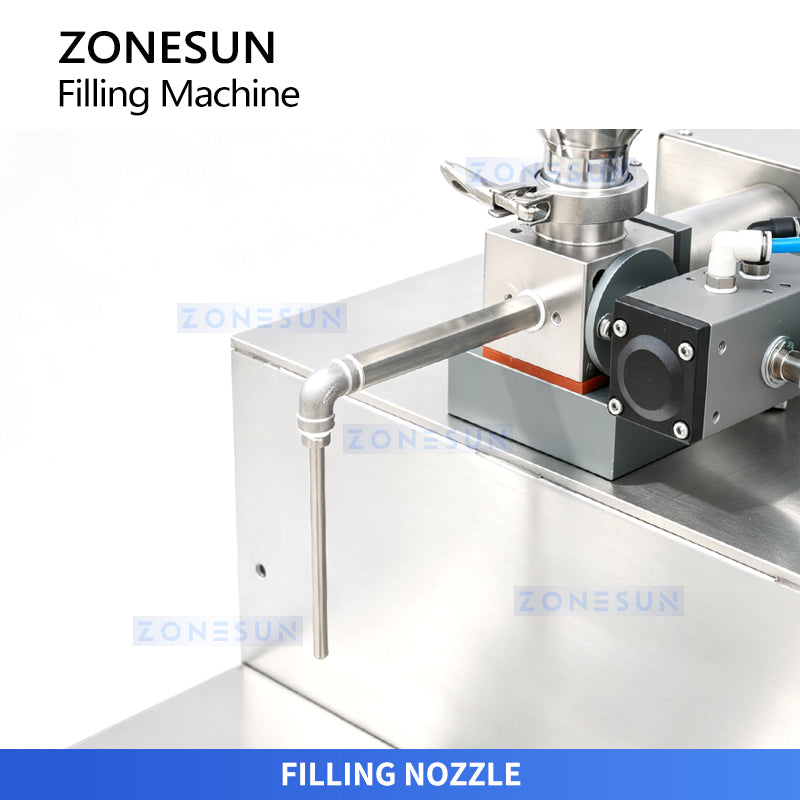 ZONESUN ZS-GTPP1M Semi Automatic Servo Piston Pressure Filling Machine Pressurized Hopper Paste Cosmetic Cream Lip Gloss Filler