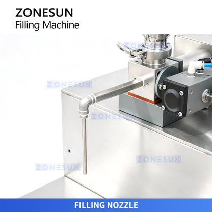 ZONESUN ZS-GTPP1M Semi Automatic Servo Piston Pressure Filling Machine Pressurized Hopper Paste Cosmetic Cream Lip Gloss Filler