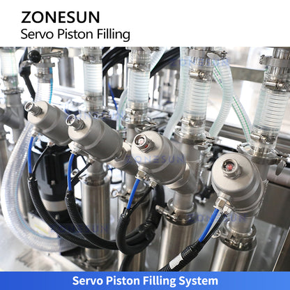 ZONESUN ZS-YT8T-8PX Automatic 8-Head Servo Piston Paste Filling Machine for Pastes and Viscous Liquid