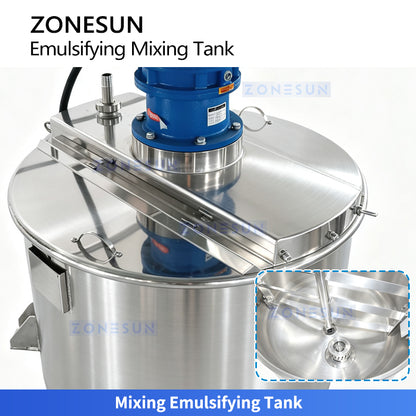 ZONESUN ZS-EM2 Industrial Emulsifying Mixing Tank for Food Cosmetic and Pharmaceutical Products