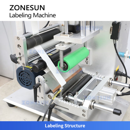 ZONESUN ZS-TB100 Semi Automatic Round Bottle Single Double Sides Labeling Machine