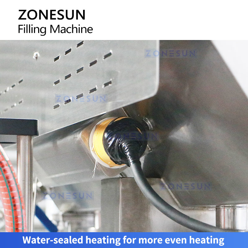 Smooth Flow: ZONESUN ZS-YT4T-4PH Heated Piston Pump Filling Machine for Peanut Butter, Honey & Sauce