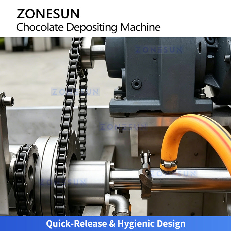 High Precision: ZONESUN ZS-DJ400 Automatic Servo Chocolate Chip & Drop Depositing Machine