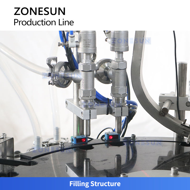 ZONESUN ZS-AFCL5 Automatic Small Bottle Filling Capping Labeling Line for Cosmetics & Chemicals