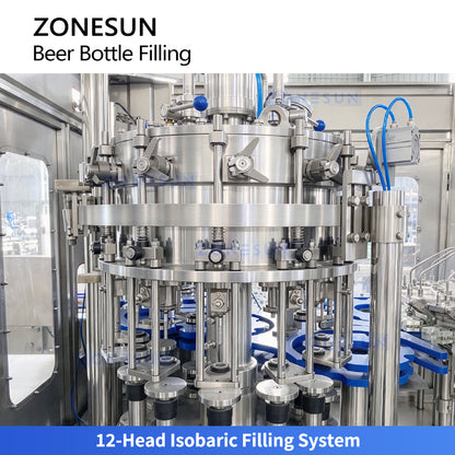 ZONESUN ZS-AFC883B Automatic Beer Carbonated Beverage Isobaric Filling and Crown Capping Machine