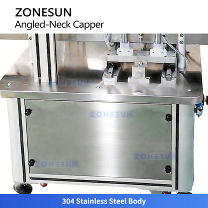 ZONESUN ZS-XG25 Automatic Angled-Neck Bottle Capping Machine for Toilet Cleaner and Shampoo