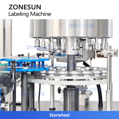 ZONESUN ZS-TB920 Automatic High Speed Round Bottle Labeling Machine 300-400BPM ±1mm Accuracy