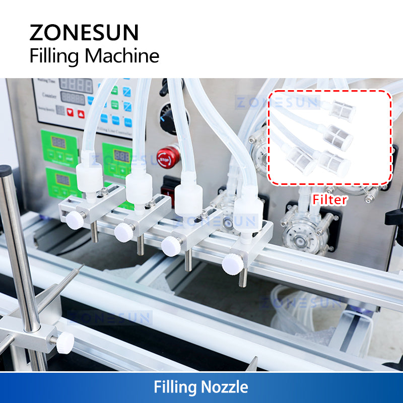 ZONESUN ZS-DTPP4W Peristaltic Pump Desktop Liquid Filling Machine for beverages,and milk, water,oils
