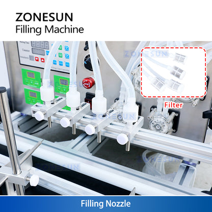 ZONESUN ZS-DTPP4W Peristaltic Pump Desktop Liquid Filling Machine for beverages,and milk, water,oils