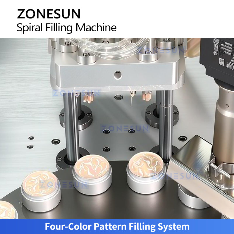 ZONESUN ZS-MCS5 Automatic 4 Color Spiral Pattern Filling Machine with Preheating for BB Cream