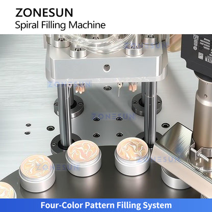 ZONESUN ZS-MCS5 Automatic 4 Color Spiral Pattern Filling Machine with Preheating for BB Cream